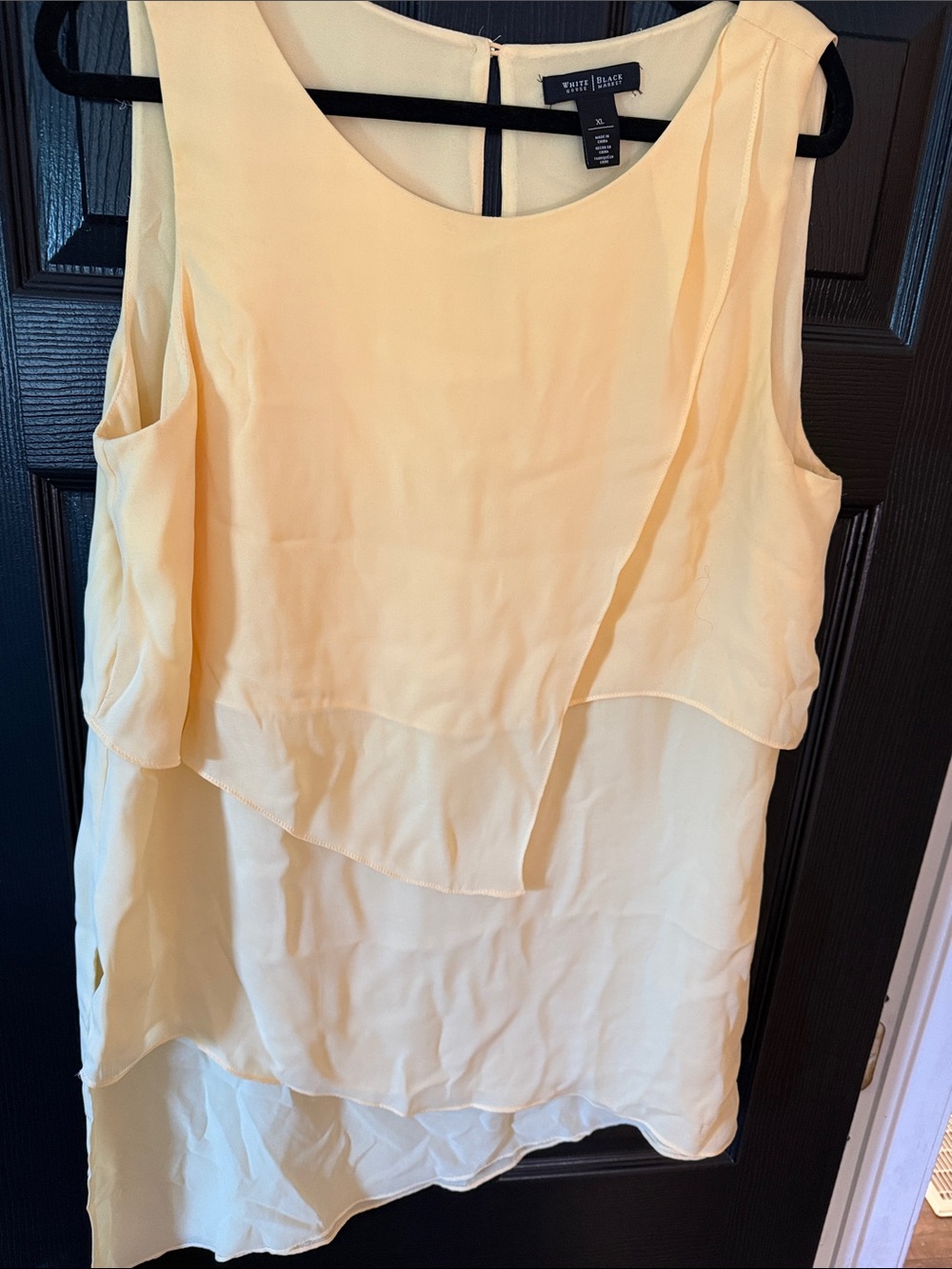 White House Black Market Light Cream Layered Sleeveless Top